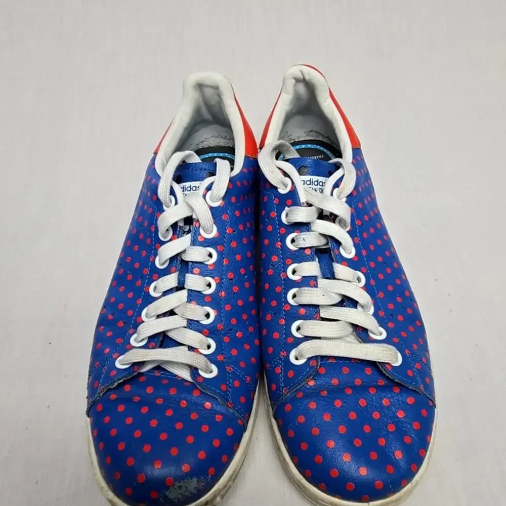 Adidas Stan Smith Polka Dot Sneakers Blue Red Mens 9.5 Leather